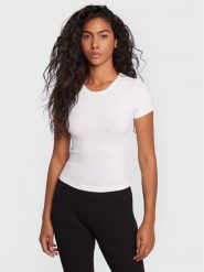 Gina Tricot T-Shirt Basic 17957 Biały Slim Fit. Białe t-shirty Gina Tricot, xxs, bez wzorów, z bawełny, bez kołnierzyka, bez ramiączek. Za 39.99 zł.