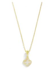 Miu Silver Pozłacany naszyjnik z zawieszką - dł. 42 cm rozmiar: onesize. Szare naszyjniki Miu Silver, z materiału, z cyrkonią, pozłacane. Za 69.99 zł.