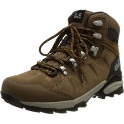 Buty trekkingowe damskie Jack Wolfskin Refugio Texapore Mid. Brązowe buty trekkingowe Jack Wolfskin, bez wzorów, bez zapięcia. Za 479.99 zł.