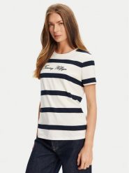 Tommy Hilfiger T-Shirt Script WW0WW45746 Écru Regular Fit. T-shirty Tommy Hilfiger, s, bez wzorów, z bawełny, bez kołnierzyka, bez ramiączek. Za 139.99 zł.