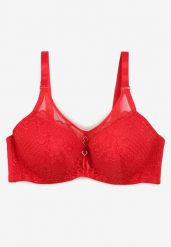 Czerwony Koronkowy Biustonosz Full Cup z Zawieszką Między Miseczkami Arnew. Czerwone biustonosze Renee, z aplikacjami, z koronki. W wyprzedaży za 19.99 zł.