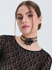 Naszyjnik choker 2 pack - czarny. Czarne naszyjniki Sinsay. W wyprzedaży za 4.99 zł.