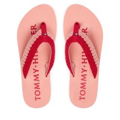 Japonki Tommy Hilfiger. Czerwone japonki Tommy Hilfiger, bez wzorów. Za 169.99 zł.
