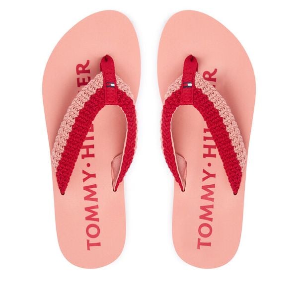 Japonki Tommy Hilfiger. Czerwone japonki Tommy Hilfiger, bez wzorów. Za 169.99 zł.