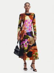Desigual Sukienka codzienna Petals Lacroix 24WWVW18 Kolorowy Regular Fit. Sukienki Desigual, na co dzień, xs, bez wzorów, z wiskozy, bez kołnierzyka, bez ramiączek, proste. Za 339.99 zł.