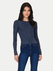 ONLY Bluzka Valerie 15326874 Granatowy Slim Fit. Niebieskie bluzki ONLY, xs, bez wzorów, z bawełny, bez kołnierzyka, bez ramiączek. Za 69.99 zł.