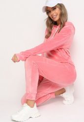 Różowy Komplet Dresowy z Bawełną Bluza z Kapturem i Kieszenią Spodnie z Gumką w Talii Quesaria. Czerwone bluzy Born2be, l, bez wzorów, z bawełny, bez ramiączek, z kapturem. W wyprzedaży za 84.99 zł.