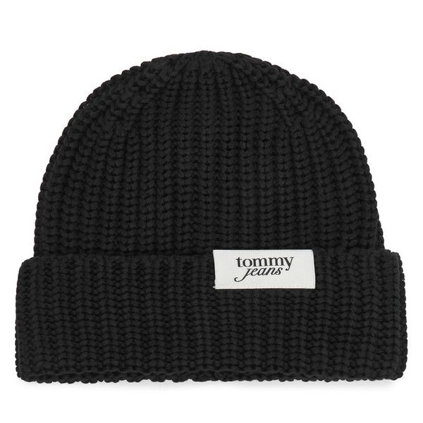 Czapka Tommy Hilfiger. Czarne czapki zimowe Tommy Hilfiger, bez wzorów. Za 189.99 zł.