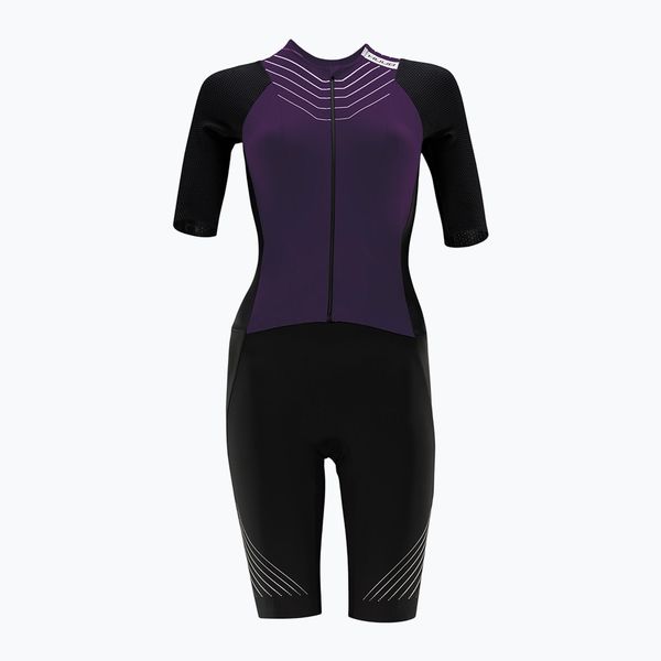 Kombinezon rowerowy damski HUUB Pinnacle Tri Suit W. Czarne kombinezony HUUB, l, bez wzorów, z materiału, sportowe, bez kołnierzyka, bez ramiączek, krótkie. Za 899.99 zł.