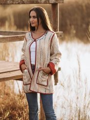 Isla Bonita by SIGRIS Kardigan w kolorze beżowym rozmiar: XL. Brązowe swetry Isla Bonita by SIGRIS, xl, z aplikacjami, z bawełny, bez ramiączek. Za 131.74 zł.