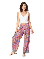 Aller Simplement Spodnie w kolorze różowo-niebieskim rozmiar: 34-40. Różowe spodnie materiałowe Aller Simplement, bez wzorów, z materiału, z podwyższonym stanem. Za 56.99 zł.