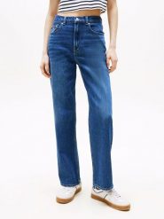 TOMMY JEANS Dżinsy - Straight fit - w kolorze granatowym rozmiar: W27/L30. Niebieskie jeansy Tommy Jeans, l, z aplikacjami, z jeansu, klasyczne, z podwyższonym stanem. Za 214.70 zł.