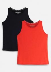 Top sportowy slim fit (zestaw 2 szt.), szybkoschnący. Czarne topy sportowe bonprix, bez wzorów. Za 75.98 zł.