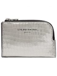 LIEBESKIND BERLIN Skórzany portfel "Lena" w kolorze srebrnym - 11,5 x 8 x 1 cm rozmiar: onesize. Szare portfele Liebeskind Berlin, bez wzorów, ze lnu. Za 167.28 zł.