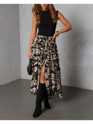 Milan Kiss Spódnica w kolorze czarnym rozmiar: XL. Czarne spódnice Milan Kiss, xl, bez wzorów, z wiskozy, midi. Za 165.99 zł.