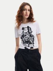Desigual T-Shirt Choi Lacroix 24WWTK90 Biały Slim Fit. Białe t-shirty Desigual, m, bez wzorów, z bawełny, bez kołnierzyka, bez ramiączek. Za 149.99 zł.