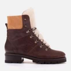 Marco Shoes Trzewiki Botki Damskie Ocieplane Wełną brązowe. Brązowe botki bez wzorów, z futra, bez obcasa, bez zapięcia. Za 589.00 zł.