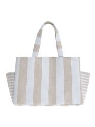 BLE Shopper bag w kolorze biało-beżowym - 43 x 30 x 20 cm rozmiar: onesize. Białe shopper bag BLE, bez wzorów, z materiału, na ramię, bez dodatków. Za 53.79 zł.