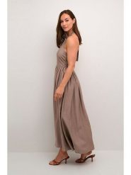 CULTURE Sukienka w kolorze jasnobrązowym rozmiar: M. Brązowe sukienki Culture, m, bez wzorów, bez kołnierzyka, bez ramiączek, maxi. Za 153.71 zł.