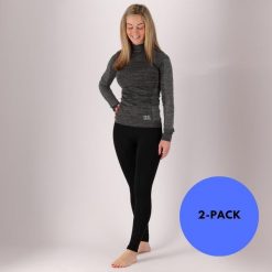 Legginsy termiczne damskie 2 szt. Czarne bielizna termoaktywna damska HEAT KEEPER, bez wzorów, z materiału, bez ramiączek, narciarskie. W wyprzedaży za 144.25 zł.