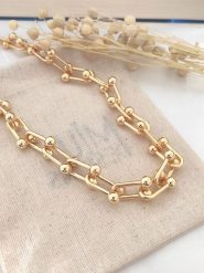 Atelier MIU Pozłacany naszyjnik - dł. 44 cm rozmiar: onesize. Żółte naszyjniki atelier MIU, z materiału, pozłacane. Za 61.17 zł.