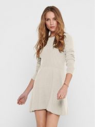 ONLY Sukienka dzianinowa 15185761 Écru Regular Fit. Sukienki ONLY, m, bez wzorów, z dzianiny, bez kołnierzyka, bez ramiączek. Za 199.99 zł.