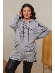 Curvy Lady Sukienka dresowa w kolorze szarym rozmiar: 48/50. Szare sukienki Curvy Lady, z aplikacjami, z bawełny, klasyczne, bez kołnierzyka, bez ramiączek, mini. Za 145.94 zł.
