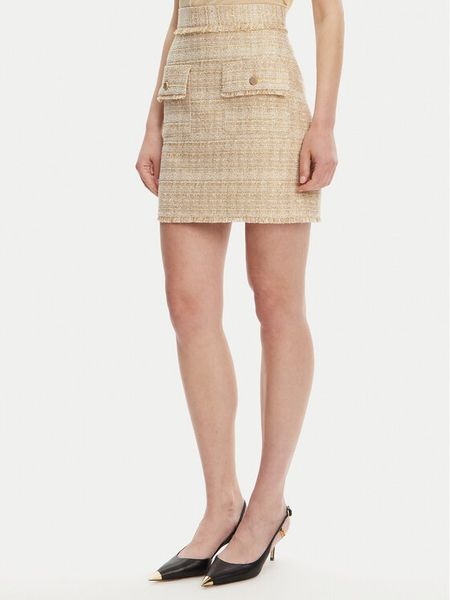 Marciano Guess Spódnica mini 5GGD15 7302A Beżowy Regular Fit. Brązowe spódnice Marciano Guess, z aplikacjami, z bawełny, mini. Za 519.99 zł.