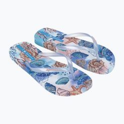 Klapki damskie Ipanema Verao Tropical. Niebieskie klapki Ipanema, bez wzorów, sportowe, bez obcasa, bez zapięcia. Za 109.99 zł.