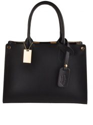 Florence Bags Skórzana torebka "Manor" w kolorze czarnym - 32 x 22 x 11 cm rozmiar: onesize. Czarne torebki klasyczne Florence Bags, bez wzorów, z materiału, przez ramię, bez dodatków. Za 382.99 zł.