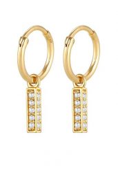 Elli PREMIUM Damskie Kreole sztyfty Elegant z kryształami cyrkonii w pozłacanym srebrze 925 Sterling Silver Kolczyki 1 ct. Szare kolczyki Elli PREMIUM, z cyrkonią, pozłacane. Za 293.99 zł.