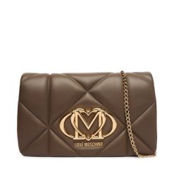 Torebka LOVE MOSCHINO. Brązowe kopertówki Love Moschino, bez wzorów, wizytowe, bez dodatków. Za 789.99 zł.