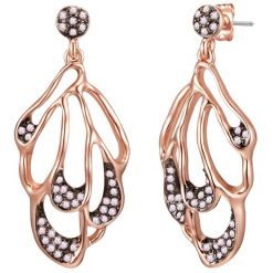 Lulu & Jane Stop metali Zdobienie kryształkami Swarovski® Kolczyki 1 ct Damski. Czarne kolczyki Lulu & Jane, pozłacane. Za 479.99 zł.