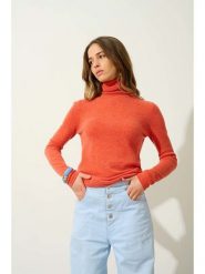 AUTHENTIC CASHMERE Kaszmirowy golf "Bise" w kolorze pomarańczowym rozmiar: S. Pomarańczowe swetry AUTHENTIC CASHMERE, na lato, s, bez wzorów, z kaszmiru, bez ramiączek. Za 237.73 zł.