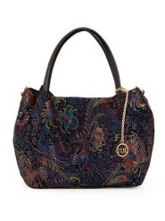 Mia Tomazzi Skórzana torebka "Gonfalone" w kolorze czarnym ze wzorem - 24 x 21 x 13 cm rozmiar: onesize. Czarne torebki klasyczne Mia Tomazzi, bez wzorów, z materiału, przez ramię, bez dodatków. Za 303.06 zł.
