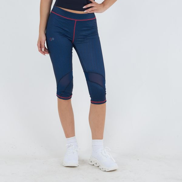Legging 3/4 do treningu ASYR damskie. Czerwone spodnie dresowe ELPLAYER, bez wzorów, z dżerseju, na fitness i siłownię. W wyprzedaży za 76.50 zł.