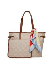 Liu Jo Torebka Ecs M Tote AA5095 E0086 Beżowy. Brązowe shopper bag Liu Jo, bez wzorów, ze skóry, bez dodatków. Za 509.99 zł.