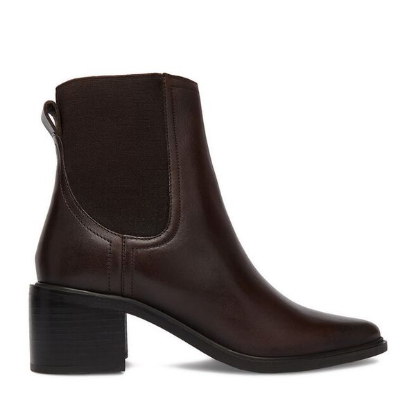 Botki GINO ROSSI. Brązowe botki Gino Rossi, bez wzorów, bez obcasa, na słupku, bez zapięcia. Za 399.99 zł.