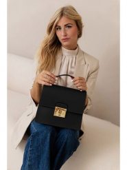 Lia Biassoni Skórzana torebka w kolorze czarnym - 27 x 24 x 8 cm rozmiar: onesize. Czarne torebki klasyczne Lia Biassoni, bez wzorów, z materiału, przez ramię, bez dodatków. Za 304.99 zł.