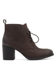 Lasocki Trzewiki WI23-RUTH-04 Brązowy. Brązowe botki Lasocki, bez wzorów, z nubiku, bez obcasa, na słupku, bez zapięcia. Za 169.99 zł.