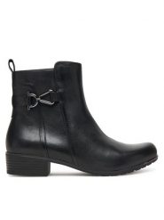 Caprice Botki 9-25403-45 Czarny. Czarne botki Caprice, bez wzorów, ze skóry, bez obcasa, na płaskiej podeszwie, bez zapięcia. Za 489.99 zł.