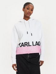 Karl Lagerfeld Jeans Bluza 245J1803 Biały Regular Fit. Białe bluzy Karl Lagerfeld Jeans, l, bez wzorów, z bawełny, bez kaptura. Za 649.99 zł.