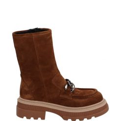 ZAMSZOWE BOTKI 05094000S TAN. Botki Venezia, bez wzorów, ze skóry, bez obcasa, bez zapięcia. Za 279.00 zł.