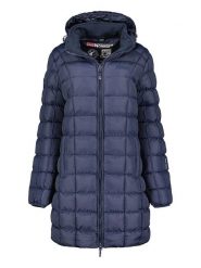 Geographical Norway Płaszcz pikowany "Babette" w kolorze granatowym rozmiar: XL. Niebieskie płaszcze Geographical Norway, xl, bez wzorów, bez kaptura. Za 220.12 zł.