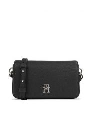 Tommy Hilfiger Torebka Th Emblem Flap Crossover AW0AW15180 Czarny. Czarne listonoszki Tommy Hilfiger, bez wzorów, ze skóry, bez dodatków. Za 389.99 zł.