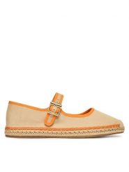 Tommy Hilfiger Espadryle Buckle Maryjane Espadrille FW0FW09239 Beżowy. Brązowe espadryle Tommy Hilfiger, bez wzorów, z materiału, bez obcasa. Za 329.99 zł.