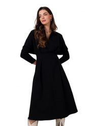 Be Wear Sukienka w kolorze czarnym rozmiar: XL. Czarne sukienki Be Wear, xl, bez wzorów, bez kołnierzyka, bez ramiączek, midi, rozkloszowane. Za 314.95 zł.