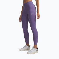 Legginsy treningowe damskie Under Armour Motion Ankle. Fioletowe legginsy Under Armour, bez wzorów, sportowe. Za 129.99 zł.