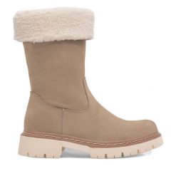 Botki JENNY. Brązowe botki Jenny, bez wzorów, bez obcasa, na płaskiej podeszwie, bez zapięcia. Za 79.99 zł.