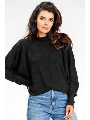 Awama Sweter w kolorze czarnym rozmiar: L/XL. Czarne swetry Awama, l, bez wzorów, ze splotem, bez ramiączek. Za 106.13 zł.
